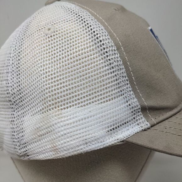 James River Equipment Strapback Trucker Hat Tan One Size Colorblock Mesh Back - Picture 5 of 8